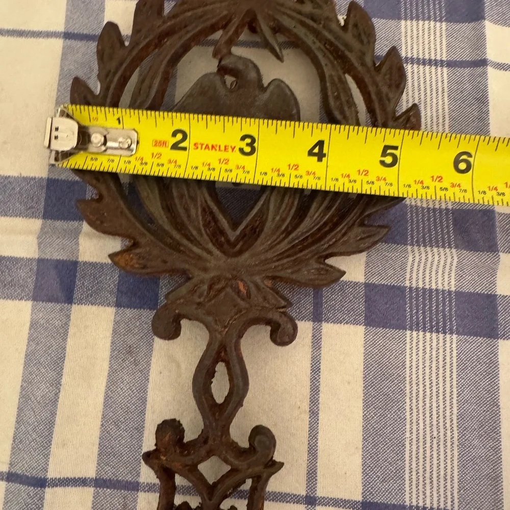 Vintage Cast Iron Trivet with Eagle Design